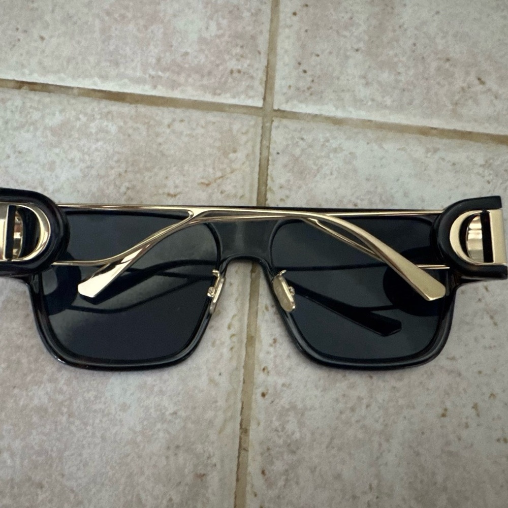 Authentic Dior Black and Gold Sunglasses